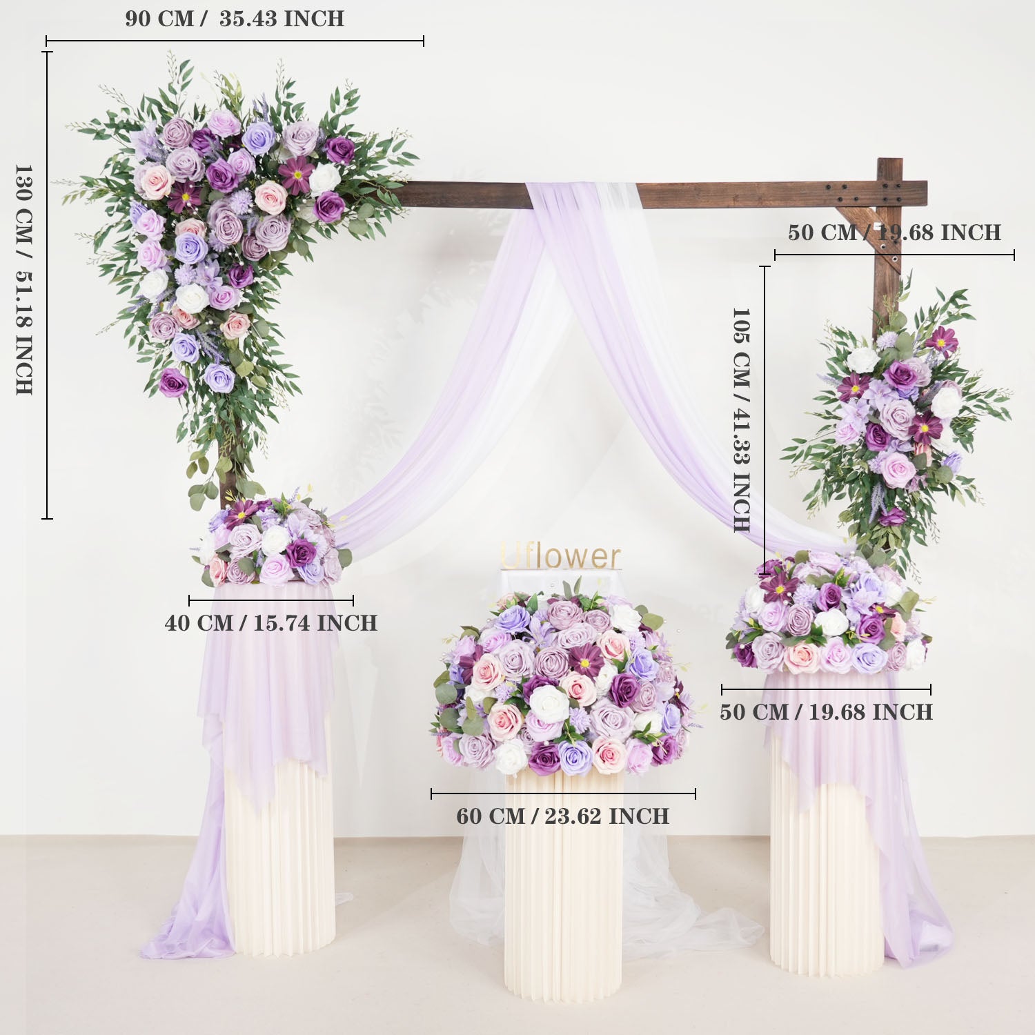 Purple Green Hanging Artificial Flower Corner Floral
